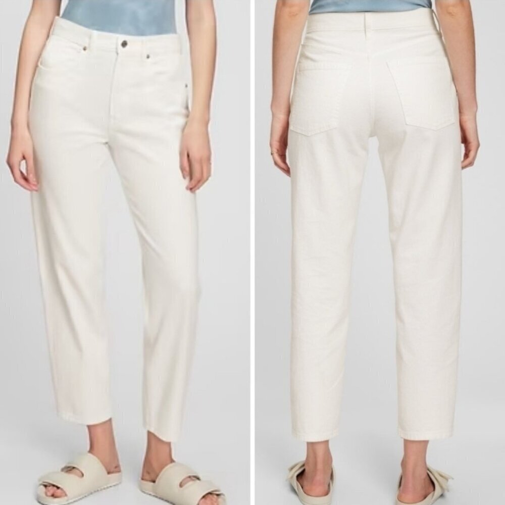 Gap Barrel High Rise Ankle White Jeans NWOT Size 26/2